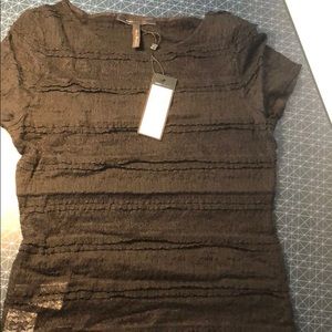 NWT BCBG MAXAZRIA sz M black lace shirt